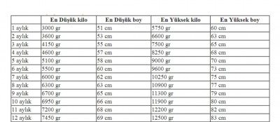 Bebeklerin Aylara Gore Boylari Kac Cm Agirliklari Kac Kilo Olmalidir Ne Nedir Vikipedi